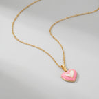 Pink Heart Pendant Necklace
