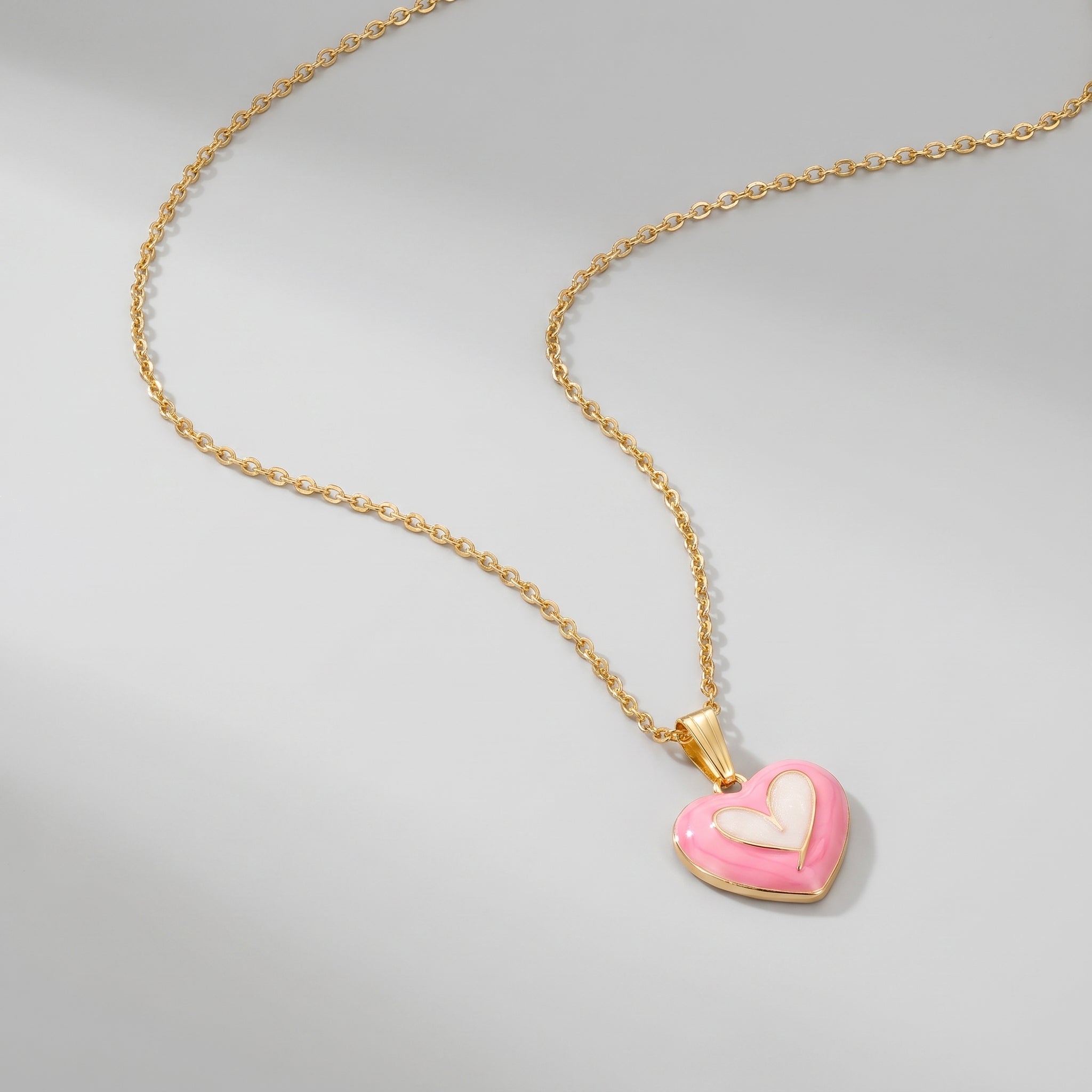 Pink Heart Pendant Necklace