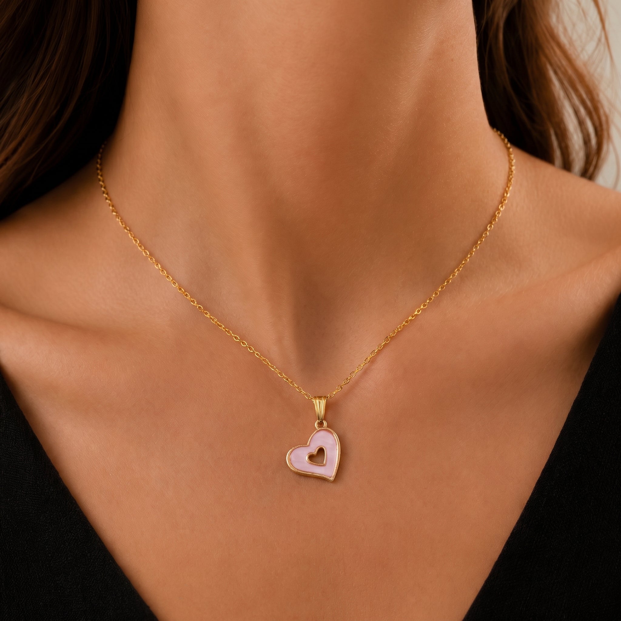 Blush Heart Pendant Necklace
